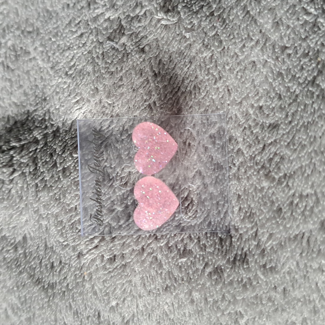 Light Pink Heart Earrings
